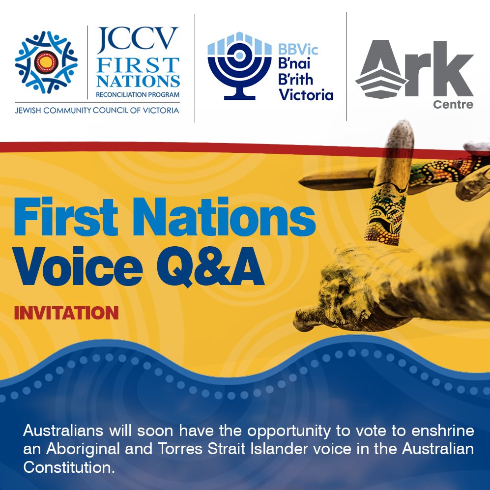 jccvic's tweet photo. Please join us for a First Nations Voice Q&amp;A
Sunday Nov 13, 11am
Special guest @dean_parkin, director of @fromtheheartau
Book now https://t.co/R0pXPFLH4k https://t.co/g1TXPLocCu