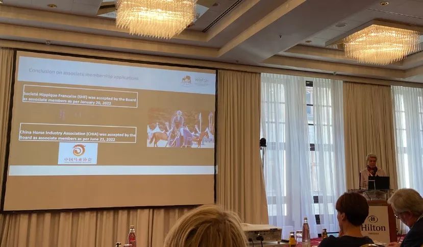 CRAchinaracing's tweet photo. Delegates from China gave reports during the 2022 World Breeding Federation for Sport Horses conference held in Germany. https://t.co/EZdyNAGtGq