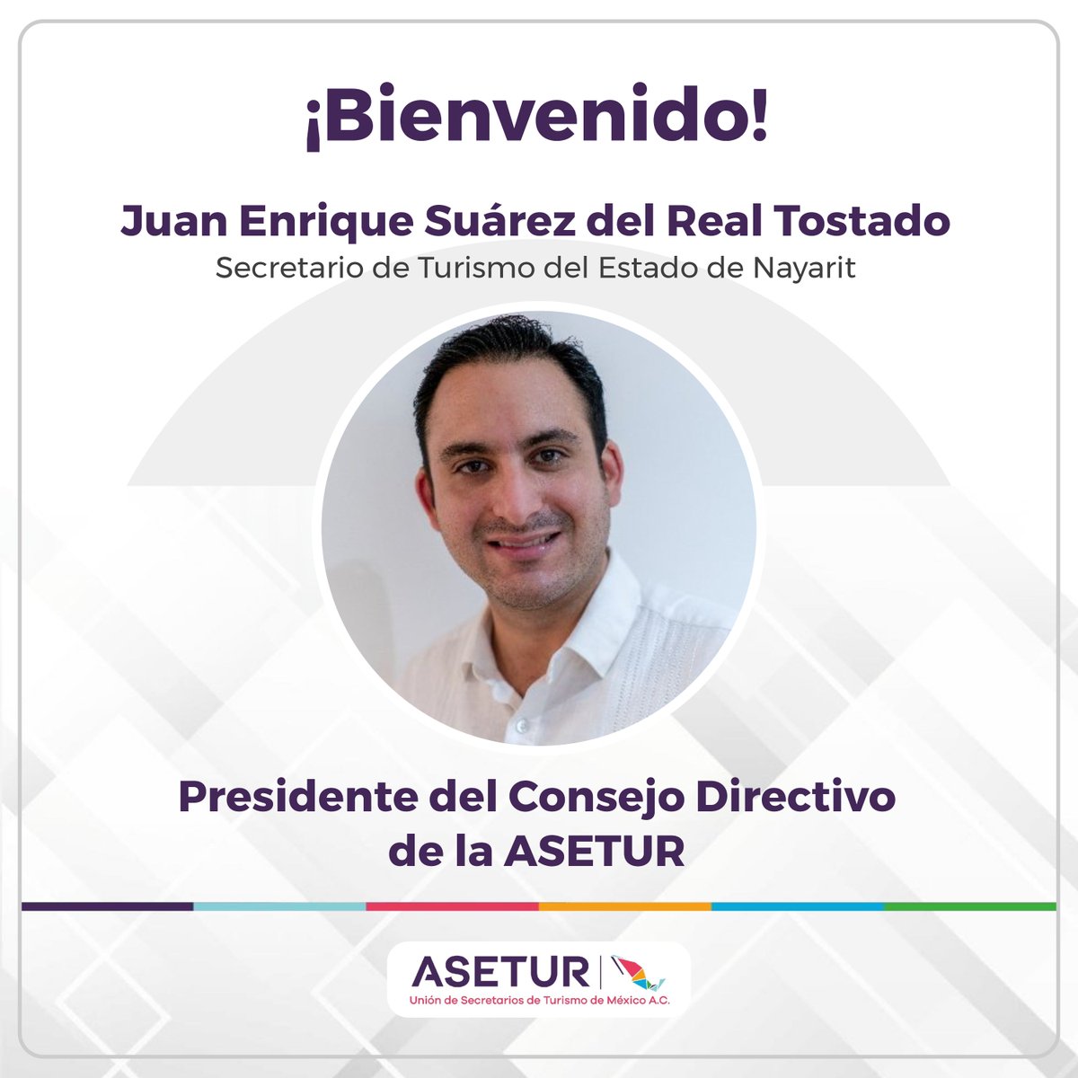 asetur_mx's tweet photo. Damos la bienvenida a Juan Enrique Suárez del Real Tostado (@JuanEnriqueSu), como Presidente de la #ASETUR, así como a la nueva Mesa Directiva que dará continuidad al trabajo unificado con cada uno de los estados, a fin de fortalecer el turismo en nuestro país. ¡Mucho éxito! https://t.co/HfYoL202lQ