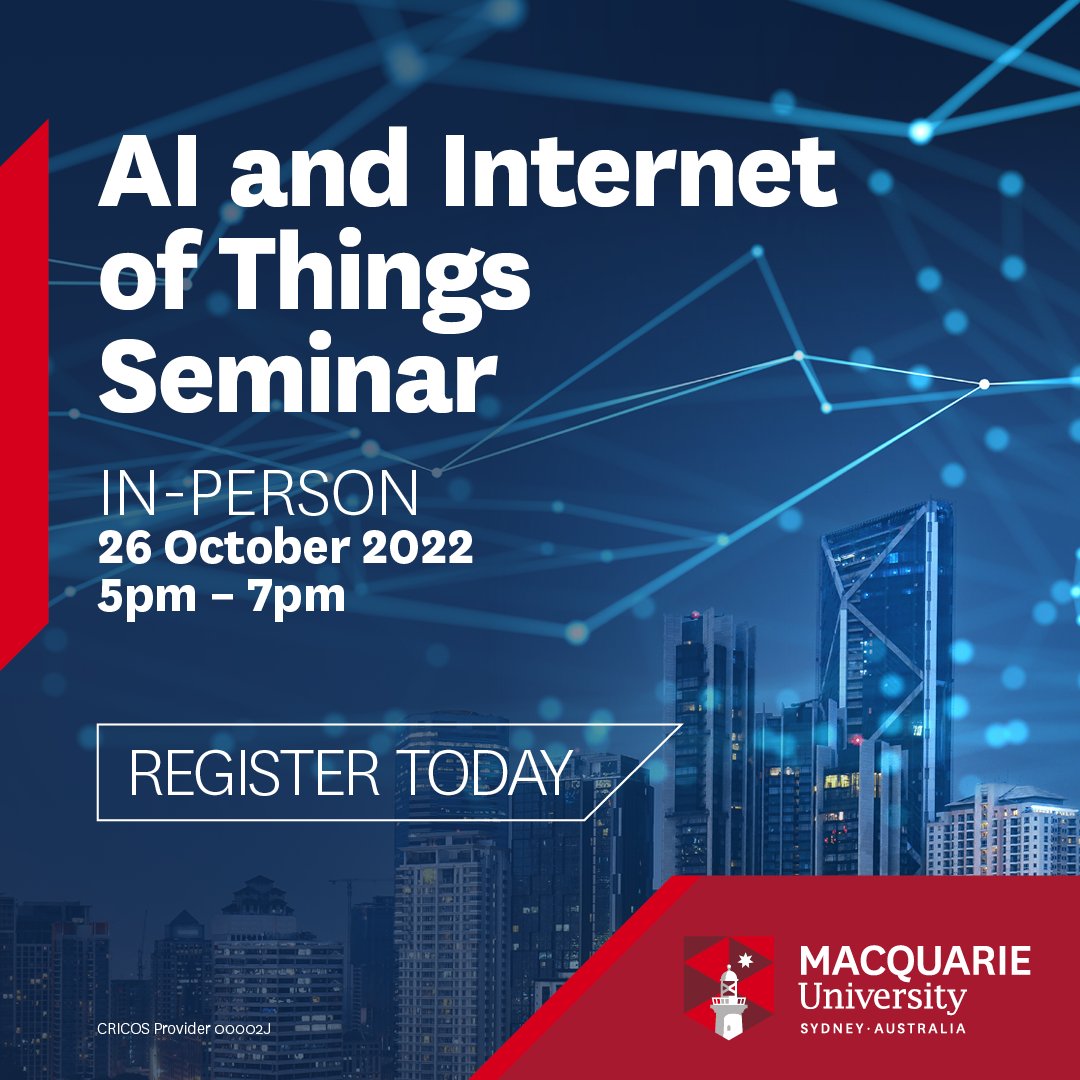 Fast-growing artificial intelligence and the Internet of Things are bringing huge disruptions to the technological world. Learn how to stay ahead of this change at our upcoming Artificial Intelligence and Internet of Things Seminar: macq.it/3CWb8aT @MQSciEng #IoT #AI