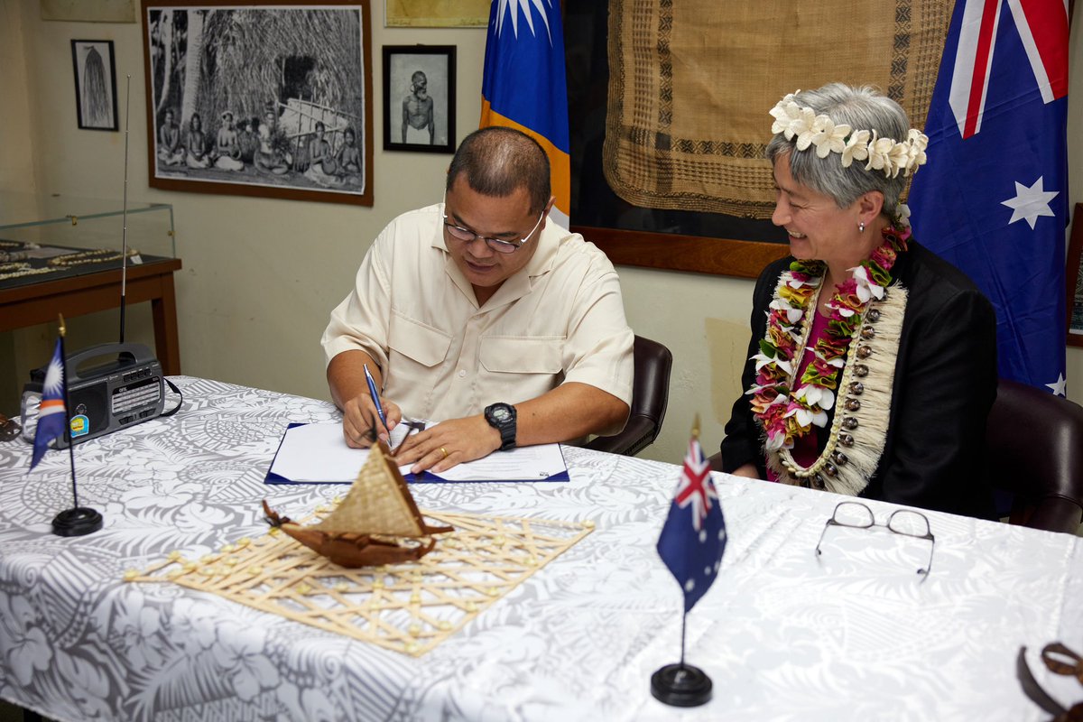 SenatorWong's tweet photo. Australian voices will be heard on air in the Republic of the Marshall Islands for the first time in 6 years.

A pleasure to press play on the ABC’s Sistas, Let’s Talk at RMI’s national broadcaster V7AB.

Even more content made by, and for, our Pacific family, will be heard soon. https://t.co/fJrBV9KAY3