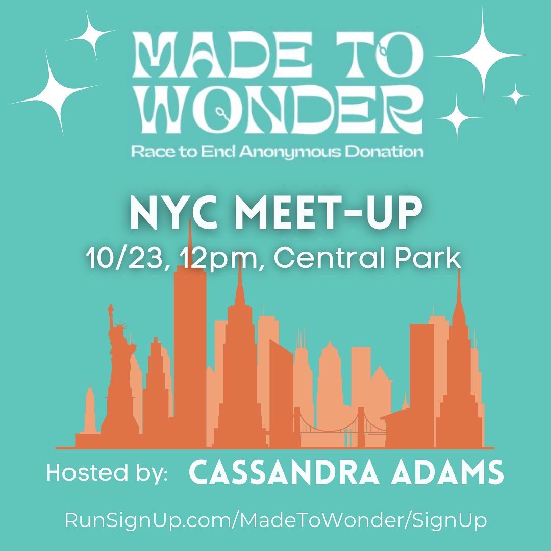 🔊Calling all New Yorkers🔊

We want you to join the NYC meetup for Made to Wonder: Race to End Anonymous Donation at 12pm in Central Park!