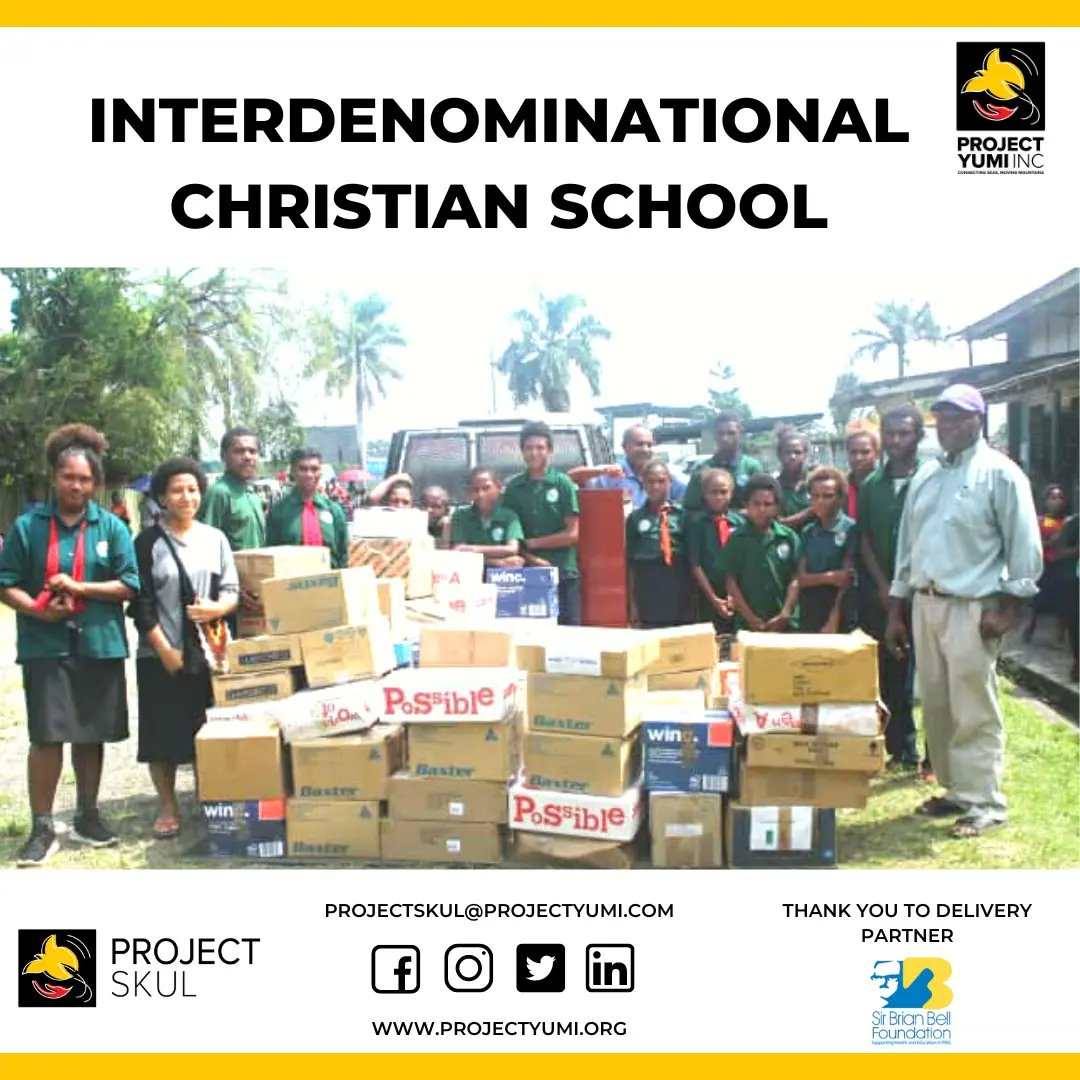 projectyumiinc's tweet photo. William Whuayombohn recently facilitated a Project Yumi Inc. delivery to Interdenominational Christian School in Lae, Morobe Province.
Thanks to our delivery partner Bronwyn and the team at Sir Brian Bell Foundation we were able to get books and teachers resources to the school. https://t.co/o2ckN2FKqi