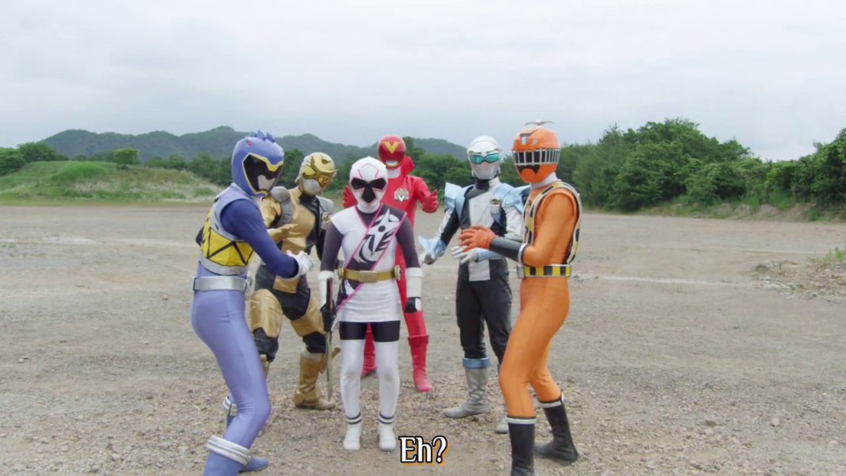 4everToku's tweet photo. Nothing says funny like a barrel of oddballs. 💙🤍🧡💛❤️ #supersentai #akared #ninninger #gobusters #kyoryuger #toqger https://t.co/xG7LhdUCsY