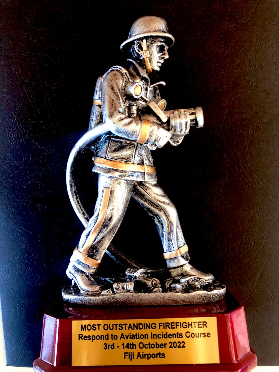 NadiAirport's tweet photo. Aviation Rescue Firefighter Bula Aisake was recognized for his attitude &amp; enthusiasm in the 10 day aircraft fire fighting training! Well done Firefighter Aisake! #ARFFS #FijiAirports 🚒✈️🇫🇯 https://t.co/L6yvEVHDjC