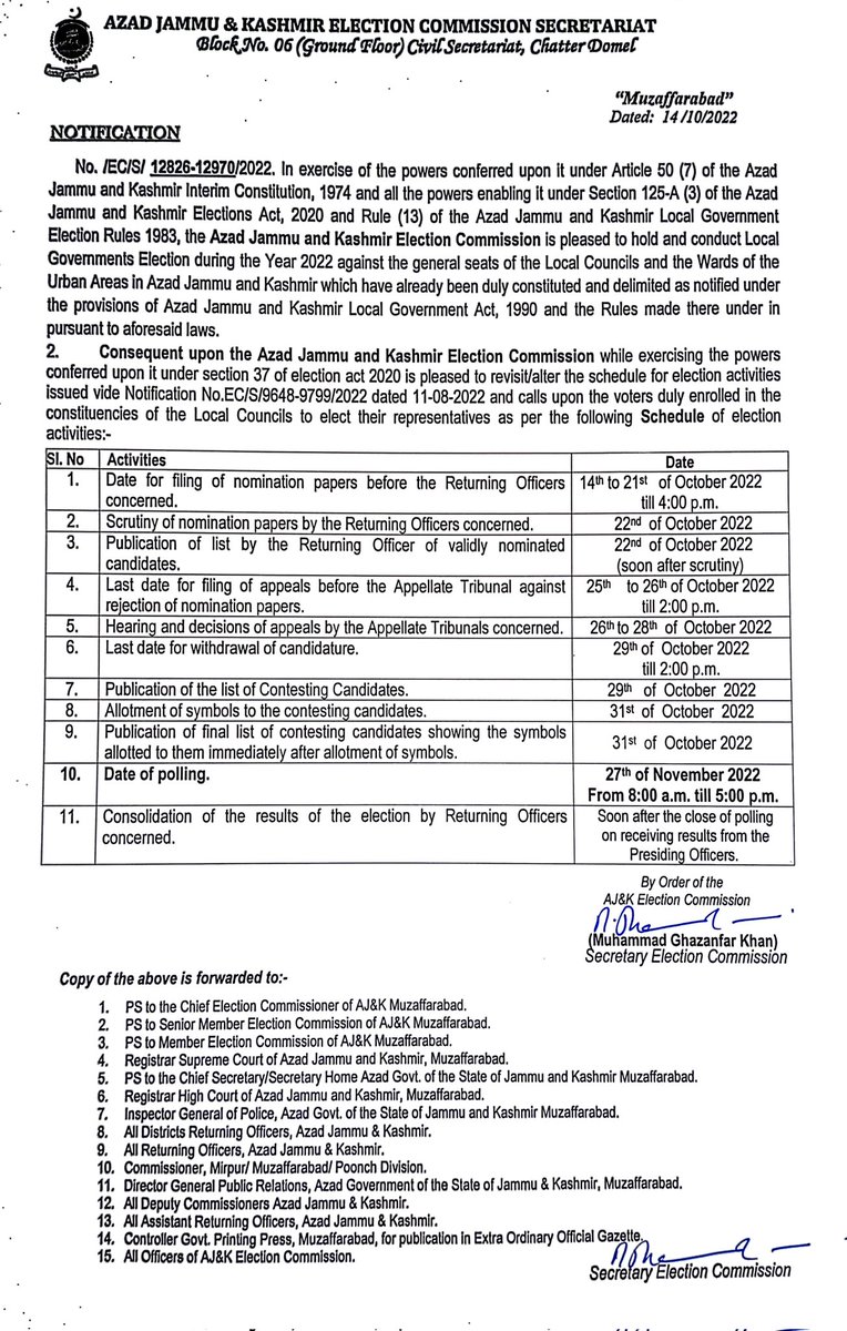 Election Commission Of Azad Jammu & Kashmir tweet media