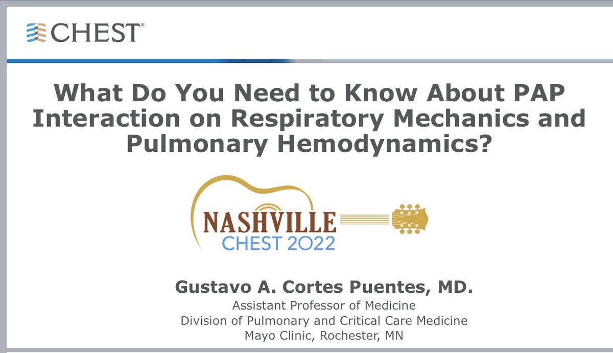 Looking forward to #CHEST2022 in #Nashville 🎶 . We will be discussing essential physiologic concepts responsible for the interaction between Pulmonary Mechanics 🫁 and Hemodynamic Performance 🫀