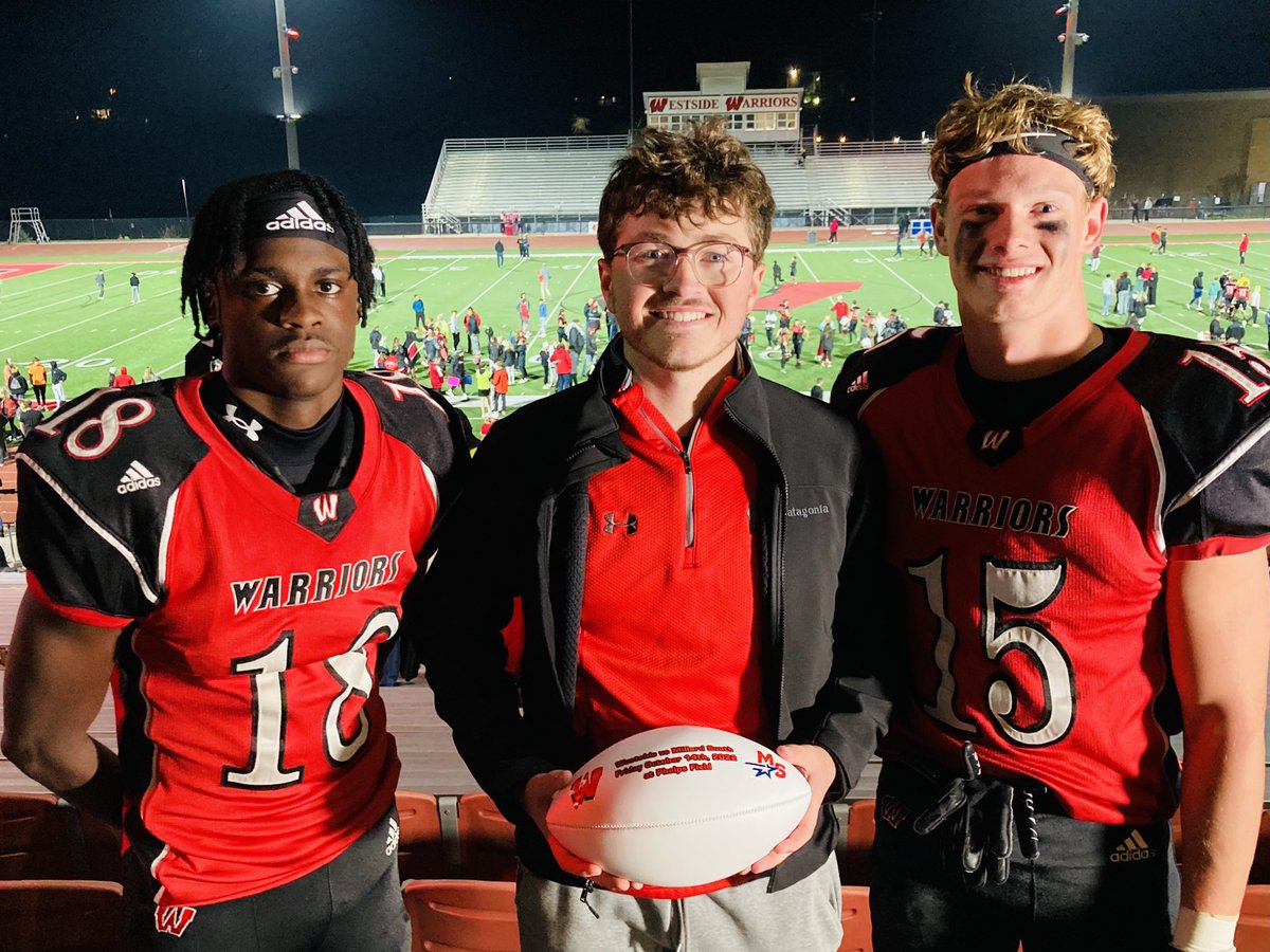 Congrats to Westside’s Jaylen Lloyd and Ty Keifer on being named the @Time42C Players of the Game in 41-34 OT win over Millard South. Jaylen had 8 catches for 121yds and a TD. Ty had INT in OT. @LloydJaylen @TyKeifer15 @WHSREDSHIELD @WHS_WarriorFB #Rollside #WeAreWestside
