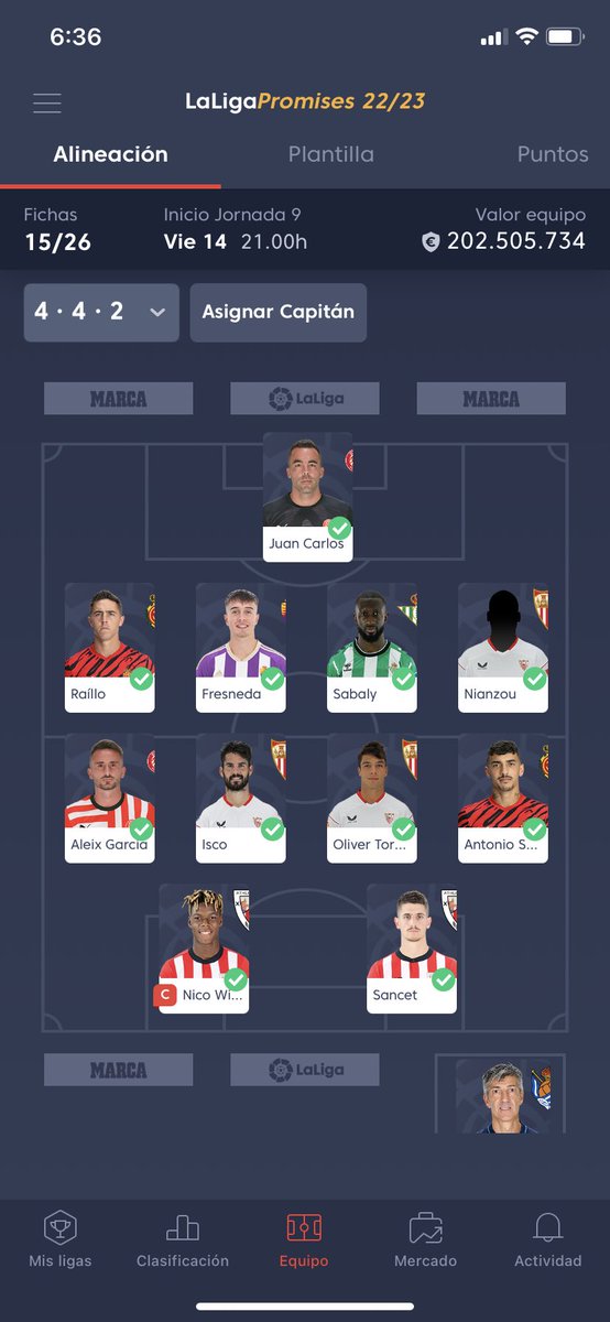 D7Gattuso's tweet photo. Este es mi equipo para la jornada 9 hay que confiar a darlo todo chavales que la gattuseta no pare poco a poco vamos construyendo un gran club abra salidas y incorporaciones de elite VAMOS!!💪🏻💪🏻 #gattuseta #williamsjrconfioenti https://t.co/NF656IfNUW