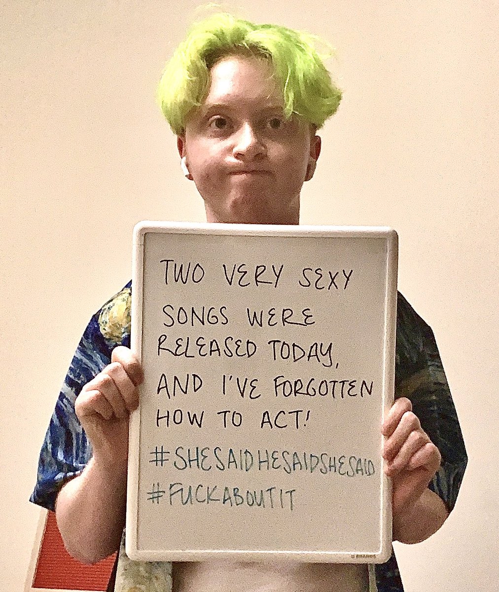 bugenji's tweet photo. i’m very sorry for my behaviour @joshuatbassett @awsten @waterparks #SHESAIDHESAIDSHESAID #SSHSSS #FUCKABOUTIT https://t.co/KR74sMcZd9