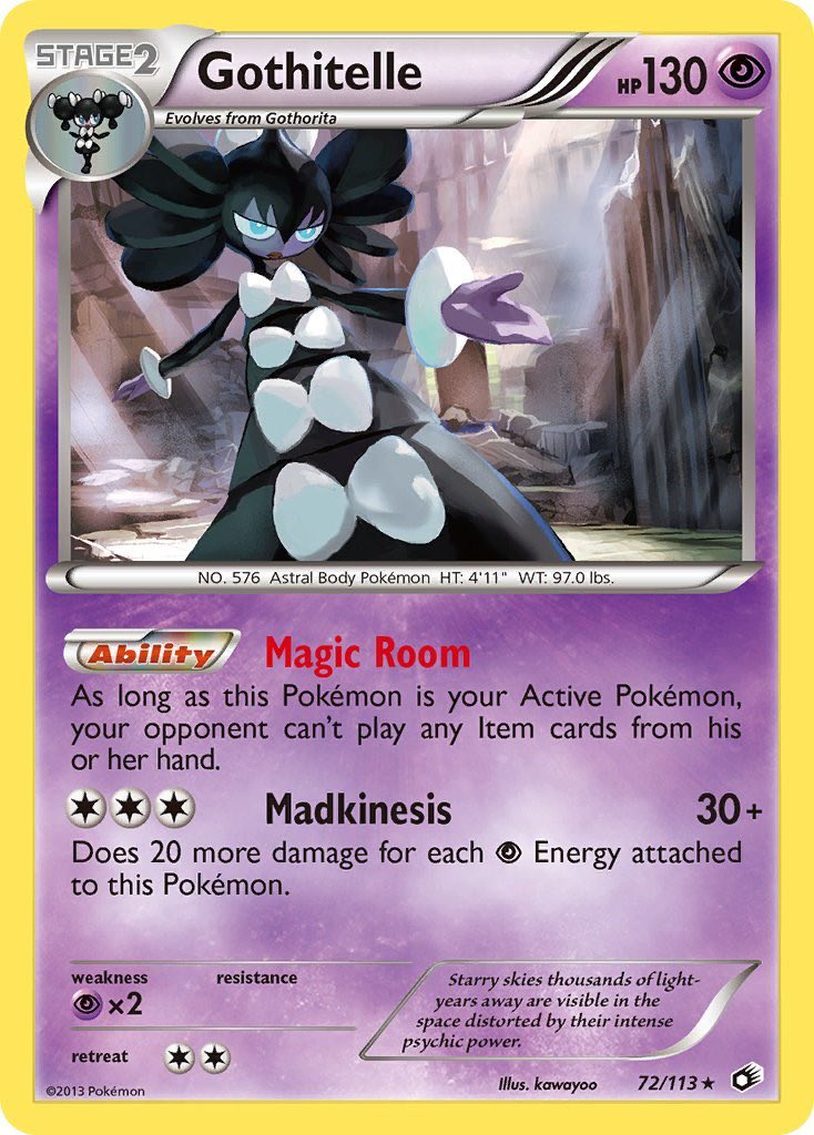 Today’s Pokemon Card of the day is Gothitelle from Black &amp; White—Legendary Treasures! The illustrator is kawayoo!