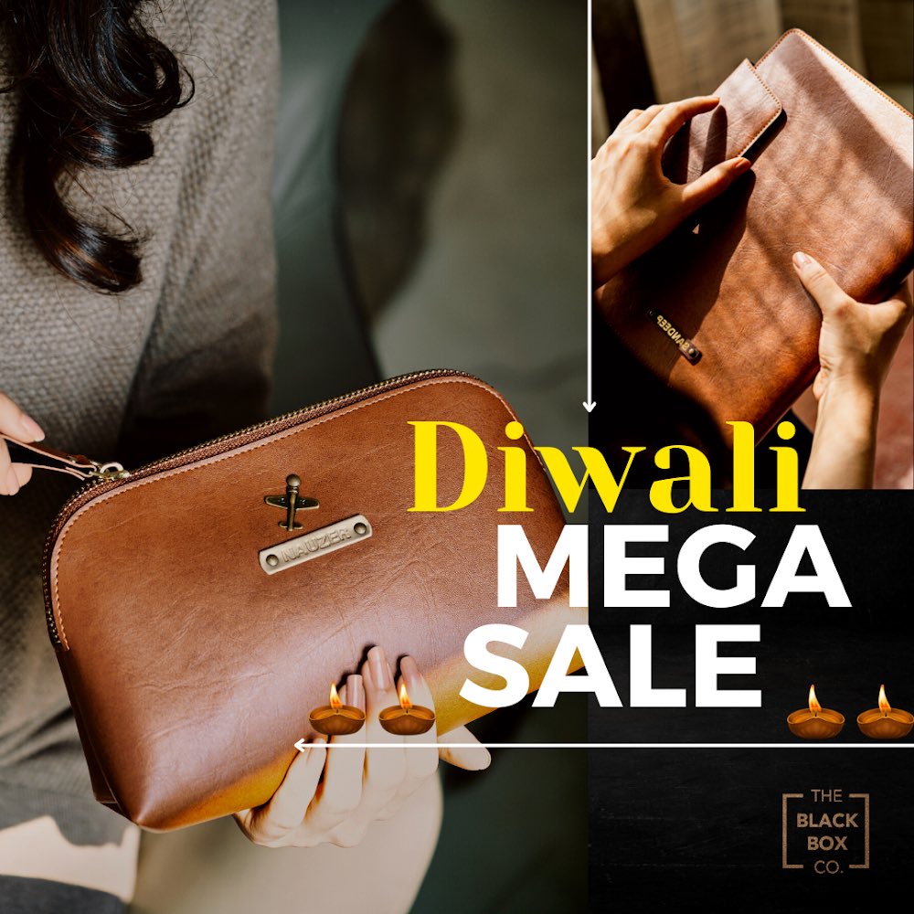 Big celebrations call for better deals, only at #theblackboxco Diwali Sale, LIVE NOW!✨🛍️

Shop from our wide range of products with complimentary personalization.

#theblackboxco #tbbc #veganleatheraccessories #diwali #diwalihampers #diwaligifts #diwaligifting #diwalisale