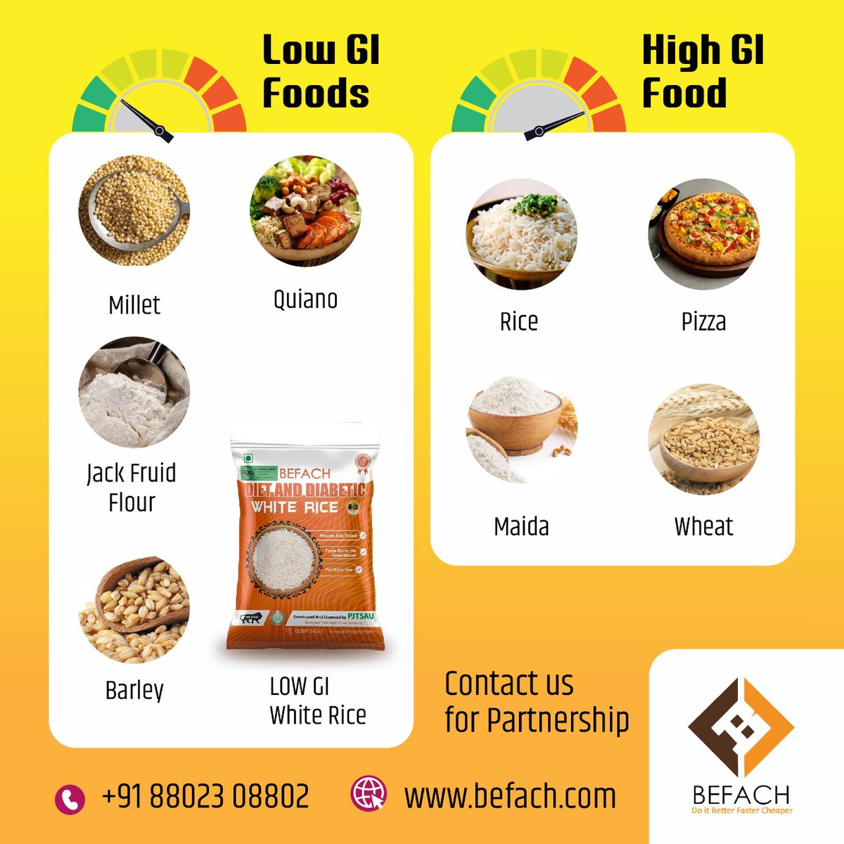 Befach_rice's tweet photo. Low GI Foods VS High GI Food 
online@befach.com
Call - +91 8802308802
#rice #gi #glycaemicindex #diabetesdiet #diabetic #healthylifestyle #diet #lowcarb #diabeteslife #healthyfood #diabetes #fitness #wellness #diabetescare #sugar #nutrition #highbloodsugar #weightloss https://t.co/mxOpdnU8i8