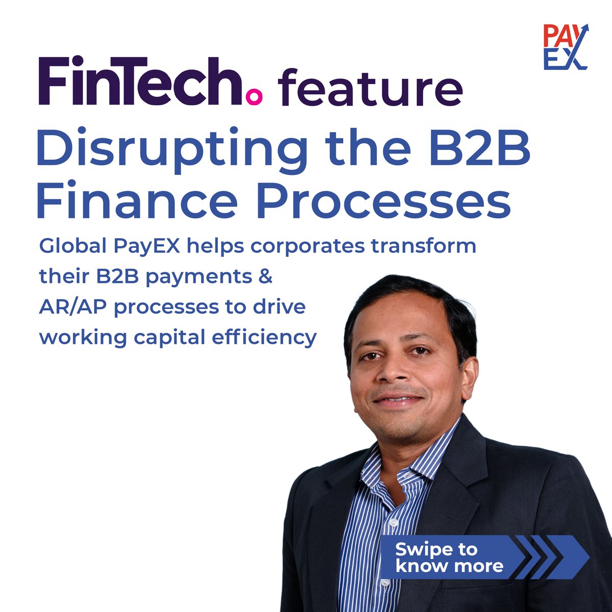 GlobalPayEX's tweet photo. We take a moment to thank FinTech Magazine for its comprehensive coverage of Global PayEX’s journey.
Here’s a quick run-through of our AR and AP automation solutions for complicated B2B financial processes through the eyes of our CRO Narayan Ramamoorthy.
#fintech #payex #B2B https://t.co/65rzxYpSZx