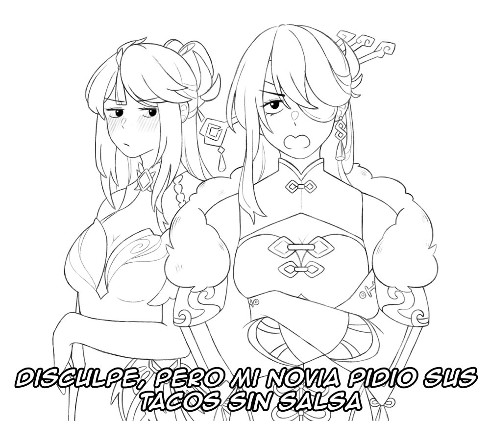 Comisión para un amigo en discord ~ @altair4lopez
Ning se arreglo para una cita pero Beidou la ha llevado a comer taquitos (?)