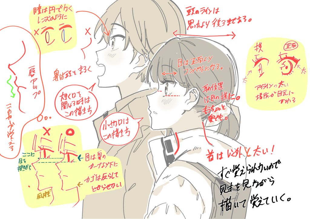エモイ絵が描きたい!横顔の練習!! 