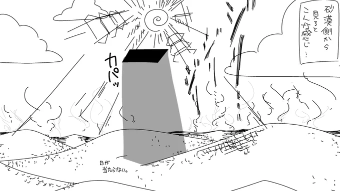 ちなみに砂漠側はこんな感じです。 