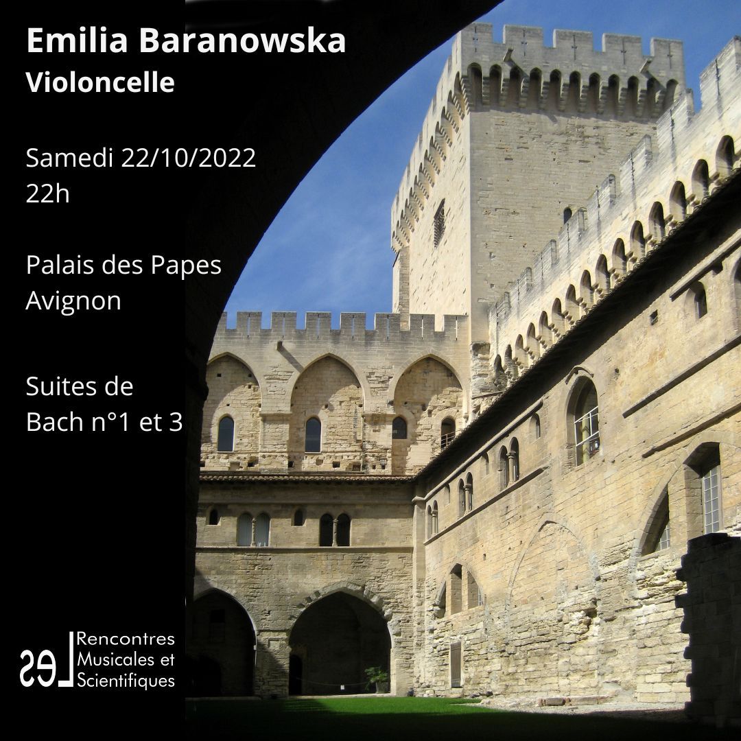 RMSAvignon's tweet image. En clôture des 8èmes @RMSAvignon, Emilia Baranowska interprétera les magnifiques suites pour violoncelle n°1 et 3 de J-S #Bach au #PalaisdesPapes.
Réservez vos places ! …ontres-musicales-et-scientifiques.com/Tarifs-et-r%C3…
#avignon #concert #rms2022 #emiliabaranowska #violoncelle #femmesartistes @villeavignon