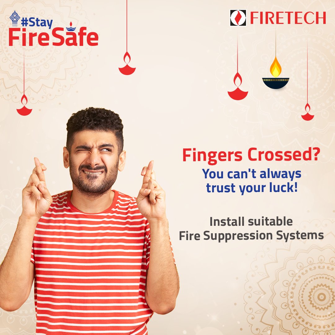 FiretechIndia's tweet photo. Trust Safety More Than Luck!
Don't rely on crossed fingers when it comes to safety precautions, install suitable Fire Suppression Systems.
This Diwali, #StayFireSafe
#CrossedFingers #Diwalivibes #FireSuppressionSystems https://t.co/hKsB4CdOES