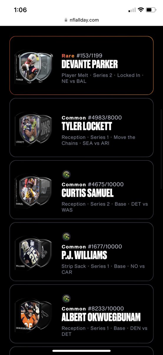 bColangelocolla's tweet photo. @AlexNFLAllDay Got a floor rare and pretty much floor commons. Playbook is really starting to get old and not worth it. Definitely not gonna chase challenges anymore https://t.co/9dbPyNZCCC