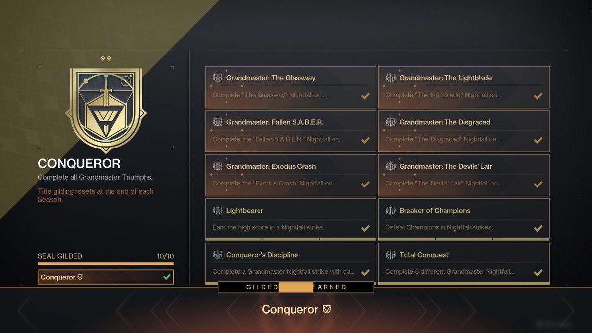 SCHEN88's tweet photo. Want to thank members of @overraided clan ( Realitynova @GILx87 @dogerz12 ) for helping me to re-gild Conqueror title #Destiny2  ❤️💪 https://t.co/1W3TrU2NUd