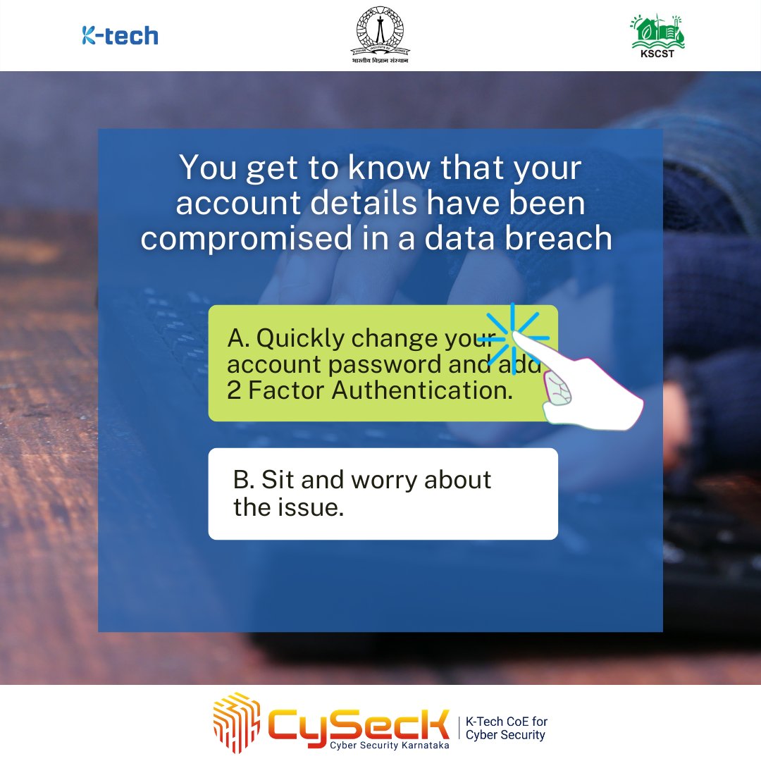 CySecKCoE's tweet photo. Day 14- #Post14💻
'See Yourself in Cyber: Together we make it Safer'
Stay #cybersecure and #cyberaware
#cybersecurity #CybersecurityAwarenessMonth #CyberAwareness #NCSAM
@iiscbangalore @ITBTGoK @Startup_Kar @Cyberdost
@CybercrimeCID @BlrCityPolice @drashwathcn @OfficeofAshwath https://t.co/qROatXDTQm