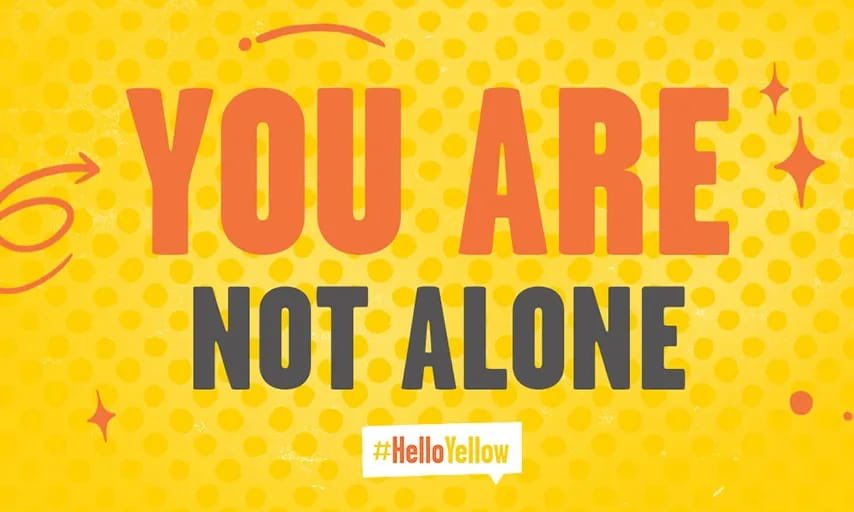 RiviSixthForm's tweet photo. Thank you to our Mental Health Society for creating a sea of yellow for #WorldMentalHealthDay2022 we saw students wearing their yellow ribbon to show that they can be approached at anytime to support anyone with their wellbeing 💛 #letsomeoneknow https://t.co/3i7P8cJWXW