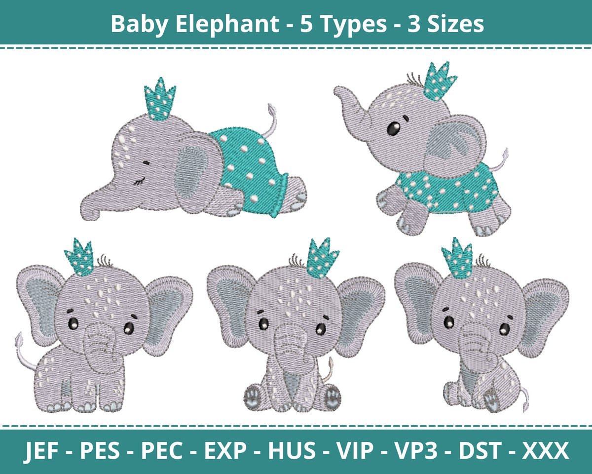ZoomEmbroidery's tweet photo. Excited to share the latest addition to my #etsy shop: Baby Elephant Embroidery Designs - 5 Types - 3 Sizes - Instant Download https://t.co/WEogCpPrMi #embroidery #babyelephant #babycloths #babyembroidery #elephantembroidery #embroiderydesigns #zoomembroidery https://t.co/hRtTK9zoWj