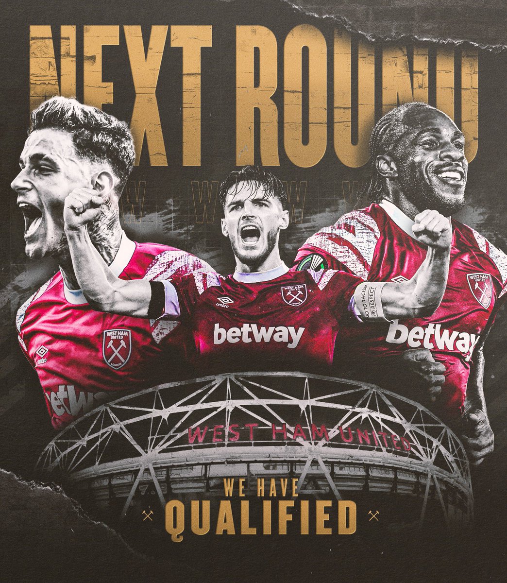 WestHamFR_'s tweet photo. 𝗙𝗨𝗟𝗟 𝗧𝗜𝗠𝗘 ! 

WEST HAM 2️⃣ - 1️⃣ ANDERLECHT

⚽️ Benrahma 14’ - ⚽️ Bowen 30’
⚽️ Esposito 89’

📈 1er - 4V - 12 pts

#UECL #WHUAND https://t.co/DlP5GWnqOd