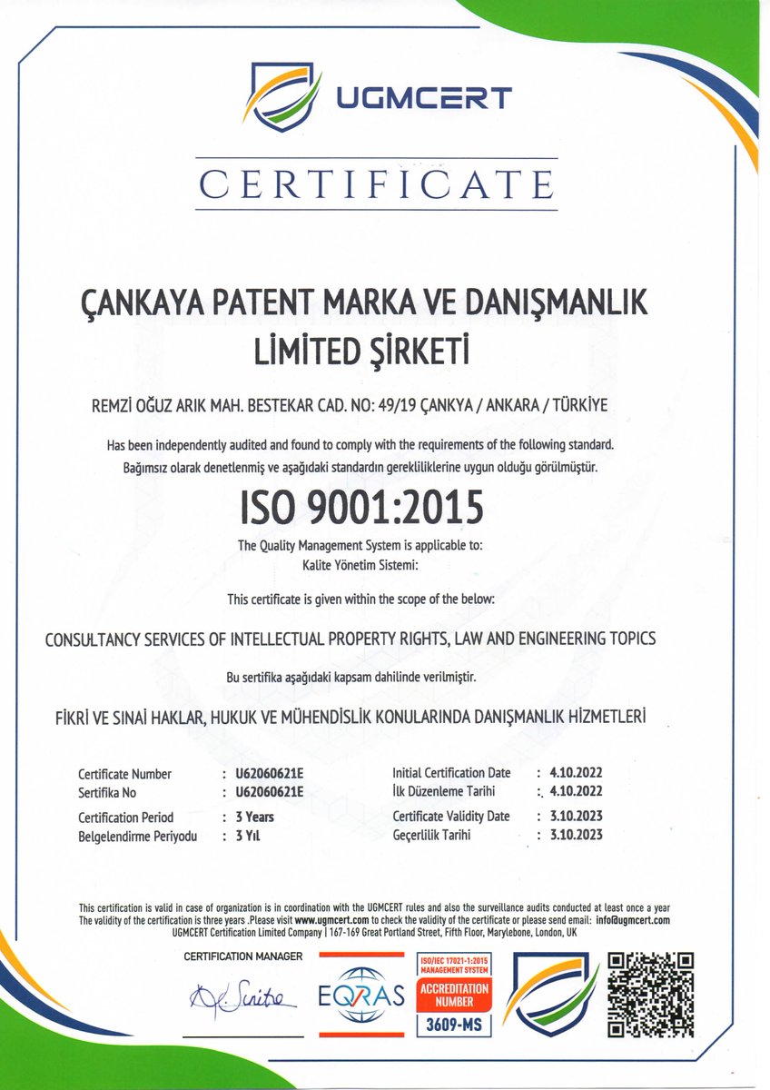 ISO 9001:2015 sertifikamız yenilenmiştir.