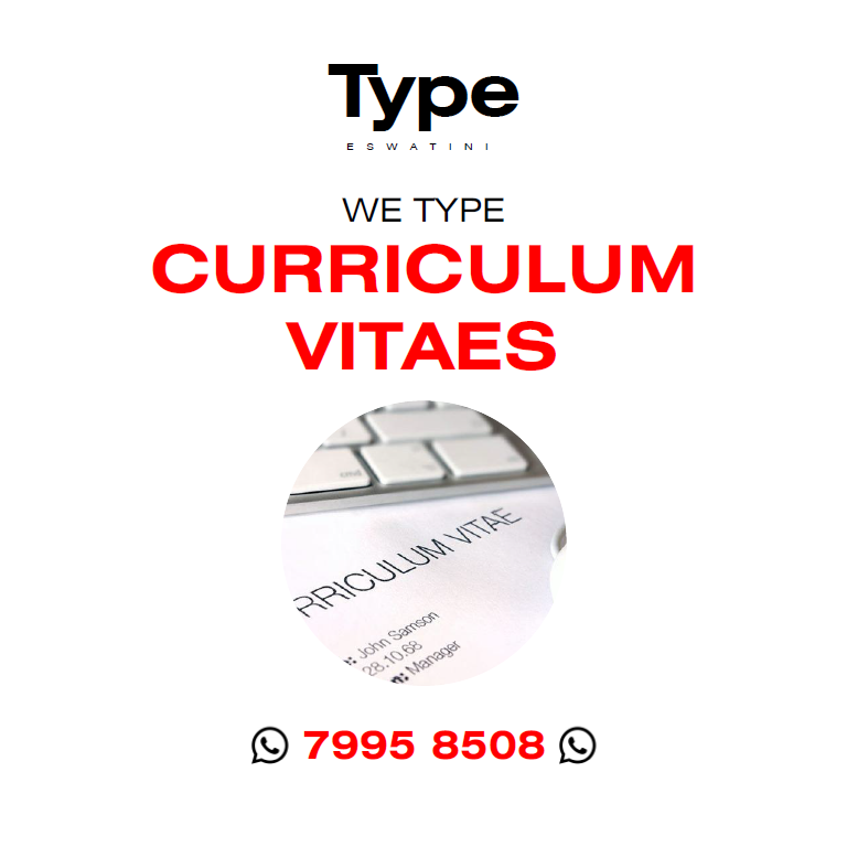type_eswatini's tweet photo. As your school days reach their conclusion, welcome the beginning of your worklife with an exciting CV!!! 

WhatsApp your details to 7995 8508 and get assisted immediately! 

#typeeswatini 
#typing 
#service 
#eswatini 
#tinitwitter https://t.co/RVTCdkMXsw