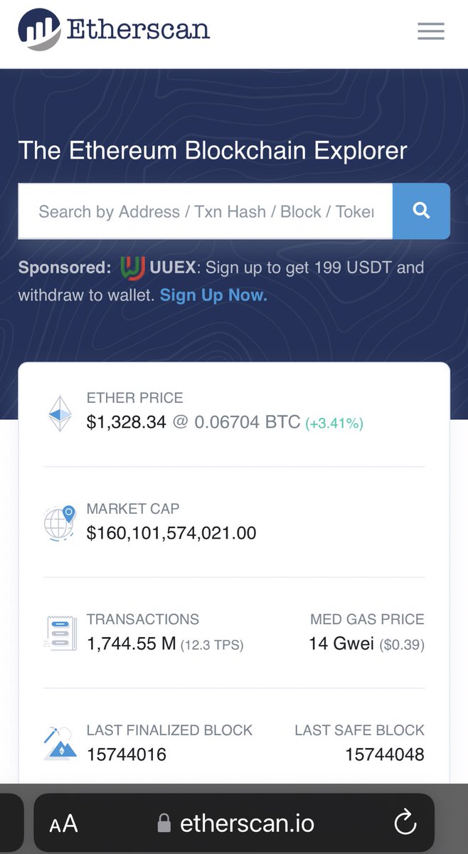 You‘ve been scammed? Want to win a bidding war? Etherscan helps! A🧵
Etherscan is your glasses for the blockchain. Don’t be scared, it is easier than you think.
Step 1: Open the site and put in either a wallet address or an ens (like gmoney.eth)