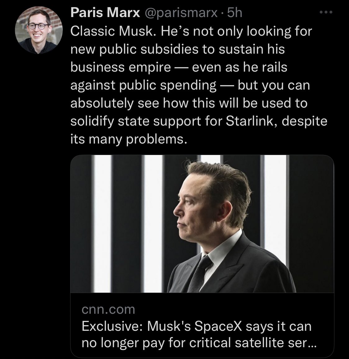 peterrhague's tweet image. SpaceX spends $100 million on providing communications to Ukraine, that allows them to turn the tide against Russia, and when they tell the Pentagon they can’t afford to do it indefinitely they get crap like this from snarky non-entities? Serves them right for trying to help 🙄