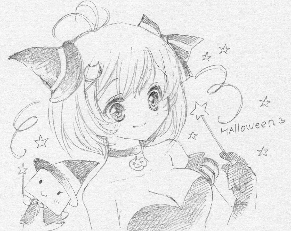 手描きイラスト オリジナル 原画 ドローイング10点セット① 魔女っ娘