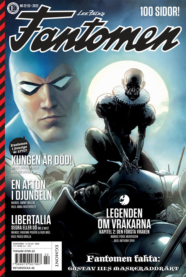 Chronicle_Tweet's tweet photo. Very moody cover for @FantomenSverige 22-23/2022 which not only features the second part of the Vultures saga by @PiddeAndersson & #AnthonySpay in colour but also a story by new creative team #JimmyWallin & #AnnaWeatherley. Keep an eye out on our socials & YouTube for our review https://t.co/A58WDS6RBh