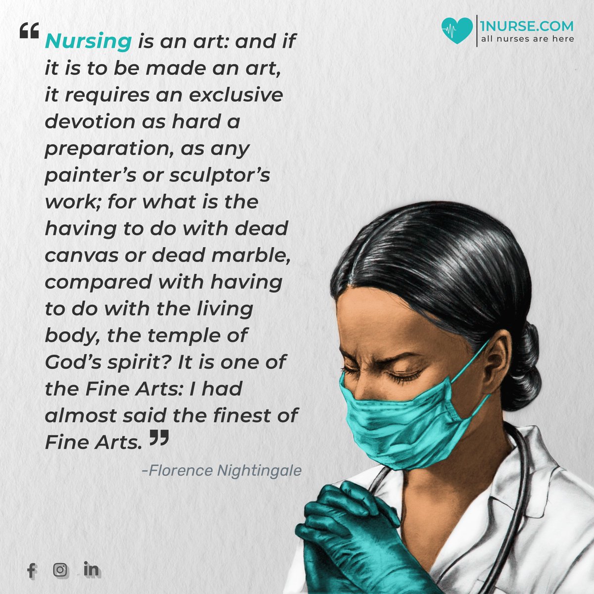 1nurseCom's tweet photo. Nursing is an art 🤍

Join our community today! 
https://t.co/pXpditrTsP

#Nurses #FlorenceNightingale #Nurse https://t.co/GeEiYsol3T