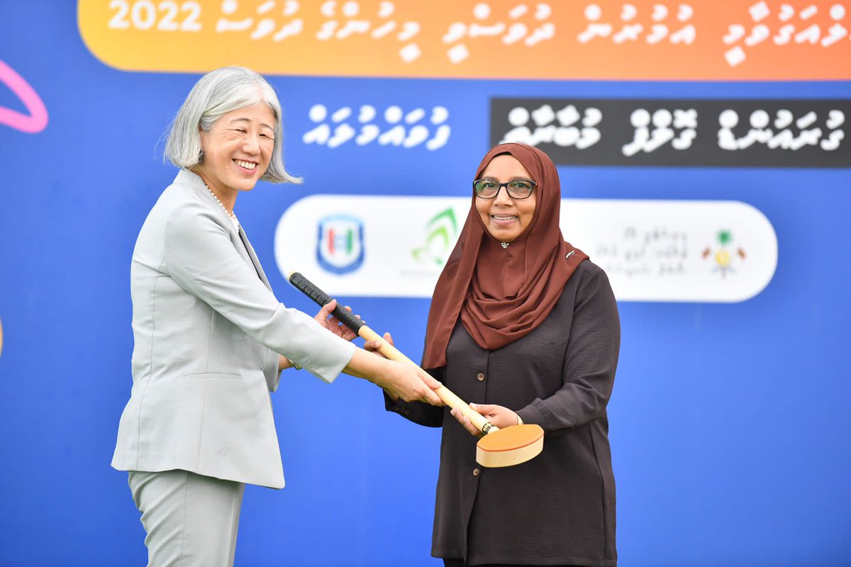 JapaninMaldives's tweet photo. From Yurihama town in Japan 60 #groundgolf clubs were donated to @MoGFSSmv. The people and Government of Japan hope that Japan-born ground golf will spread throughout Maldives and that Maldivian people will enjoy it. @presidencymv #yurihama #grandparentsday https://t.co/h3HUmtN5kQ