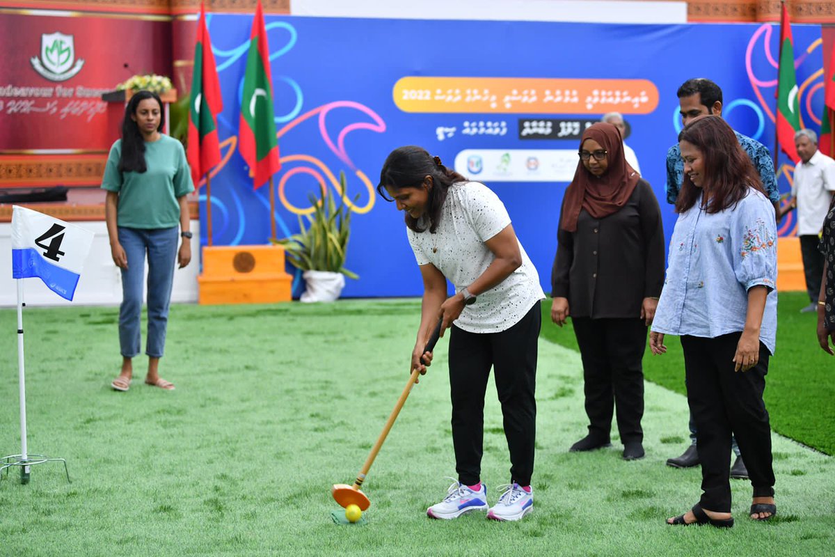 JapaninMaldives's tweet photo. From Yurihama town in Japan 60 #groundgolf clubs were donated to @MoGFSSmv. The people and Government of Japan hope that Japan-born ground golf will spread throughout Maldives and that Maldivian people will enjoy it. @presidencymv #yurihama #grandparentsday https://t.co/h3HUmtN5kQ