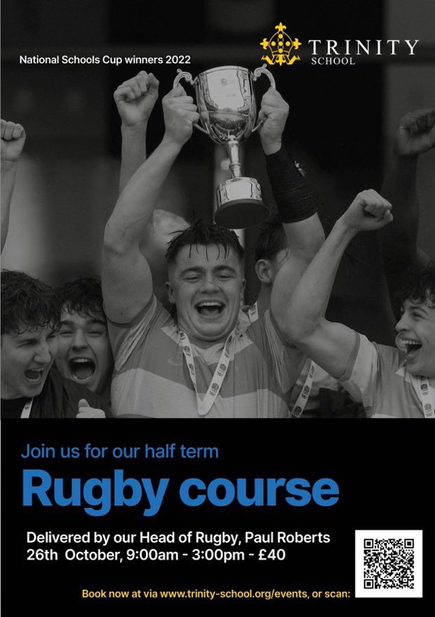 What a half-term it’s been. If you are keen for more rugby come and join us for our half term rugby course. #TrinityRugby