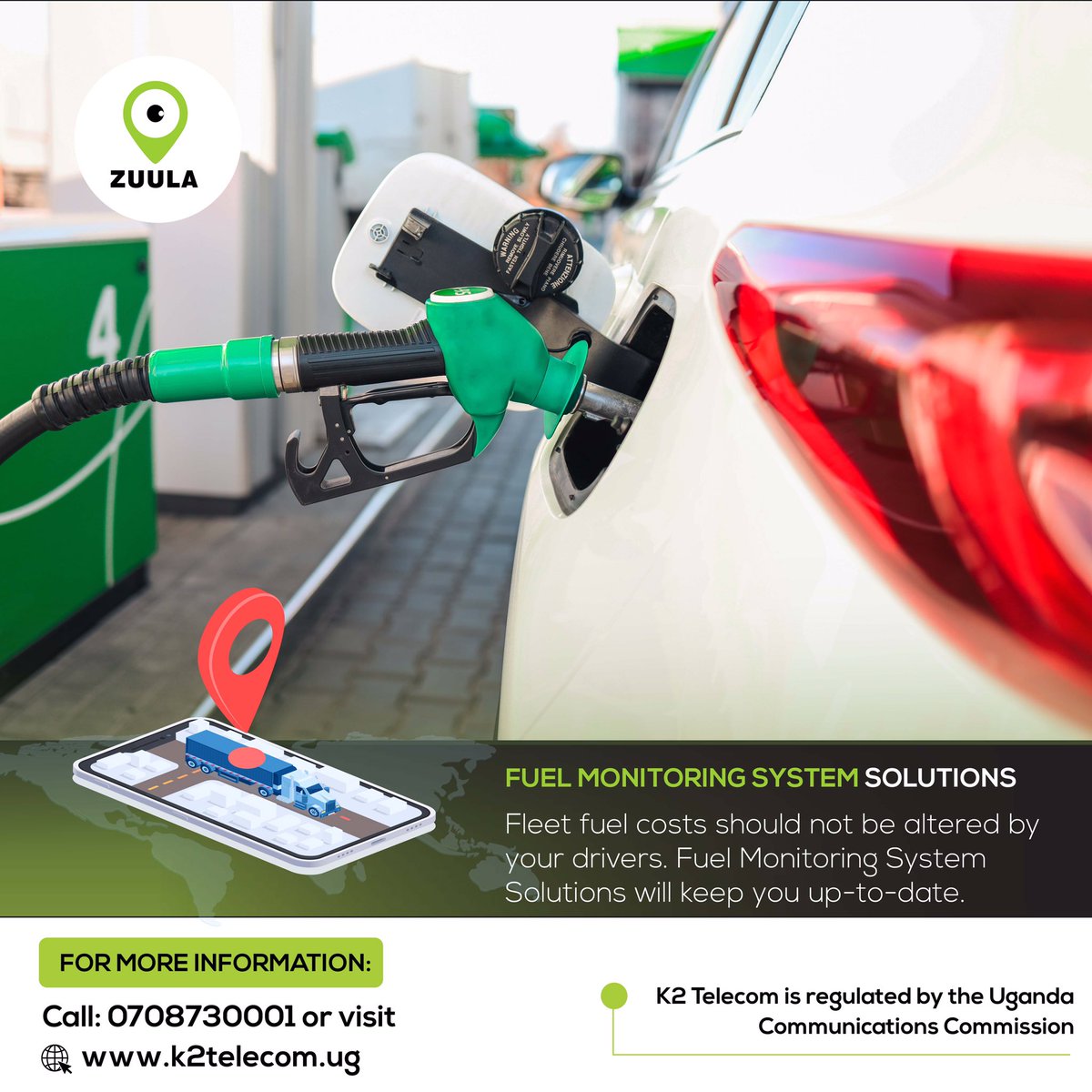 K2telecomug's tweet photo. Drivers can easily modify their fuel expenses. Know how much, when, and where fuel is refilled with Zuula Fuel Monitoring System Solutions.
Contact us on 0708730001 for Fuel Monitoring Solutions.
#StayConnected #FuelMonitoring #Zuula #GettingYouCloser #K2Telecom https://t.co/SKtrR4YTjk