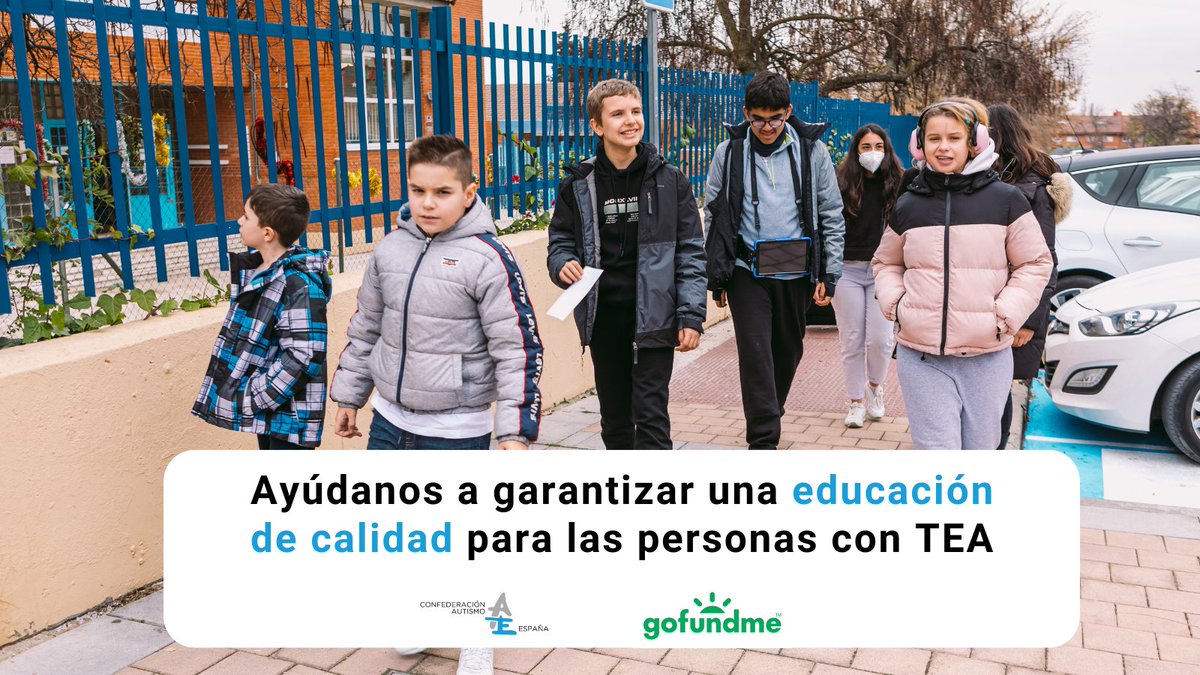 Autismo España (@autismo_espana) on Twitter photo 👤Las personas con #TEA tienen derecho a participar en la sociedad en igualdad de condiciones y oportunidades
☑️Este es nuestro reto y también el tuyo
🎓Tener una #educaciondecalidad es el primer paso para conseguirlo. Apuesta por su futuro y ayúdanos 👉gofund.me/d7c81921 👤Las personas con #TEA tienen derecho a participar en la sociedad en igualdad de condiciones y oportunidades
☑️Este es nuestro reto y también el tuyo
🎓Tener una #educaciondecalidad es el primer paso para conseguirlo. Apuesta por su futuro y ayúdanos 👉gofund.me/d7c81921
