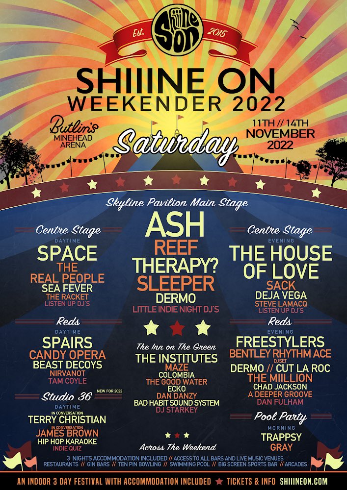 ShiiineOn_'s tweet photo. It’s getting closer! Just 4 weeks to go everyone 😎
 
Here are the day splits, by stage. Set times will follow in a couple of weeks…
 
Power of Dreams and The Shakes will no longer be performing.
 
For final packages head to https://t.co/agbwpxNjwc https://t.co/0JyjHJheL7