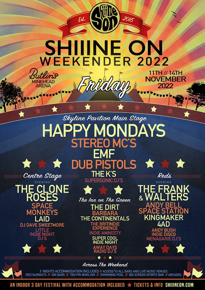 ShiiineOn_'s tweet photo. It’s getting closer! Just 4 weeks to go everyone 😎
 
Here are the day splits, by stage. Set times will follow in a couple of weeks…
 
Power of Dreams and The Shakes will no longer be performing.
 
For final packages head to https://t.co/agbwpxNjwc https://t.co/0JyjHJheL7