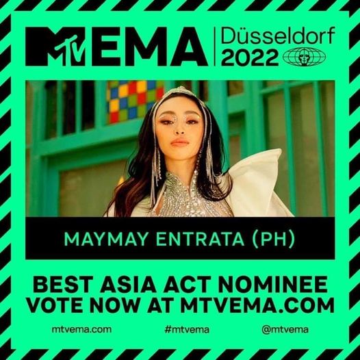 tribunephl's tweet photo. GOOD LUCK, MAYMAY!

LOOK: Maymay Entrata is a nominee at the 2022 MTV Europe Music Awards under the Best Asia Act category -- and she's the only Filipino on the nomination list. Amakabogera indeed! (via Kim Sancha)

#MaymayEntrata
#AMAKABOGERA
#DailyTribune https://t.co/mD2juH2aqx