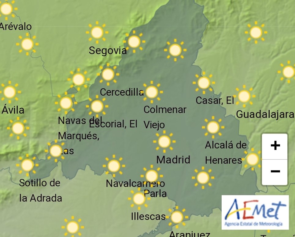 madridprotcivil's tweet photo. Por fin es #Vernes.
Buenos días con cielo poco nuboso o despejado. Temperaturas en ascenso. Viento flojo variable durante las horas centrales del día. @AEMET_Madrid
Si estás pensando en salir este #FinDeSemana, recuerda, planifica tu viaje y mucha precaución.
#FelizViernes https://t.co/sRzqxlXdNd