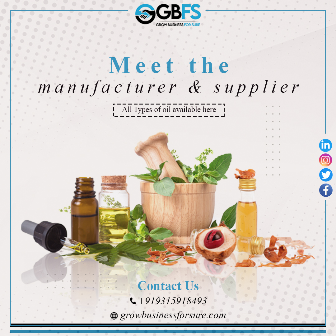 Get Detailed Information Of Fresh And All Types Of Oli.
.
Best B2B Portal In India.
Call/Whatsapp : +91 9315918493
Visit Our Website: Growbusinessforsure.com
.
#oil #fresholiveoil #fresholive #naturaloils #naturaloilfinish #business 
#b2b #supplier #reach #b2bmarketing #like