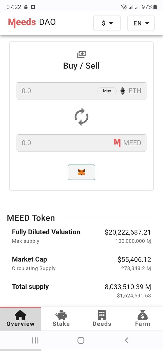 New Holders app holders.meeds.io/dapp/overview

#Web3 #NFTs $Meed $DEED #Ethereum
#DAO #FutureOfWork #Staking #YieldFarming <a href="/MetaMask/">MetaMask 🦊</a>
<a href="/0xPolygon/">Polygon | POL</a>