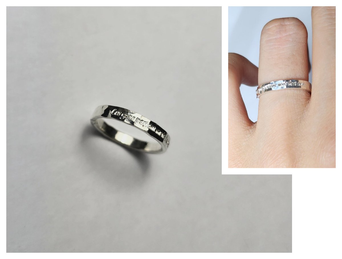 woni2gb's tweet photo. 뮤지컬 <라흐 헤스트> 은반지 나눔

둥근 텍스쳐에 'Les gens partent mais l'art reste' 각인이 들어간 반지입니다!

⭐️라흐헤 본사 한정 (티켓 인증 O)
⭐️RT 추첨 한 분께 / 추첨일 10.21
(추첨 후 제작해서 10월 안으로 댕로에서 전달 예정)

문제되는 나눔이면 바로 삭제해요!! https://t.co/bXrSbW7MaW