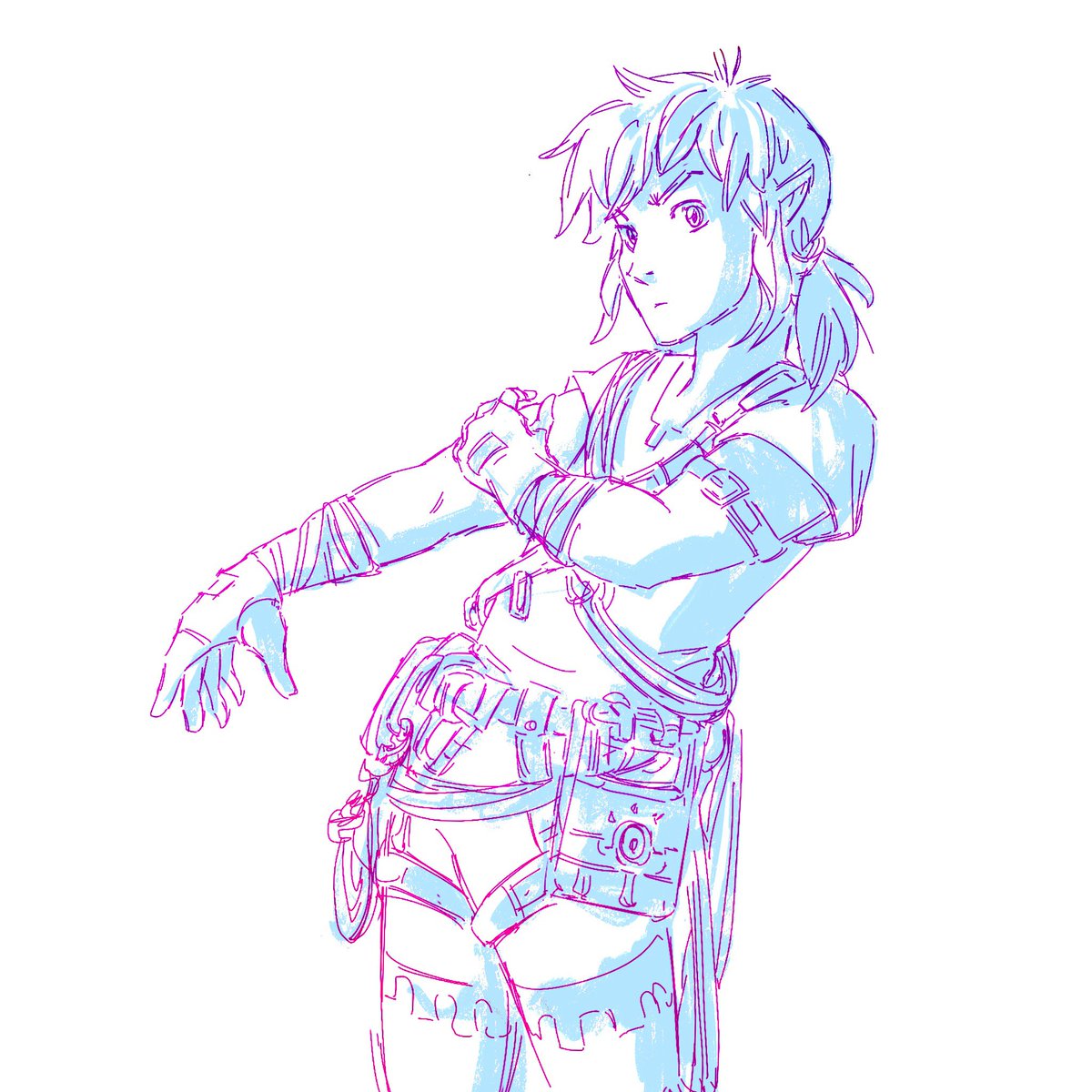 Been playing lots of Breath of the Wild lately. I love the climbing gear but don’t wear the headgear as much. It makes Link look like he is a 90’s kid heading to the skate park. Which is cool but in a different way. 
#BreathoftheWild #zeldafanart