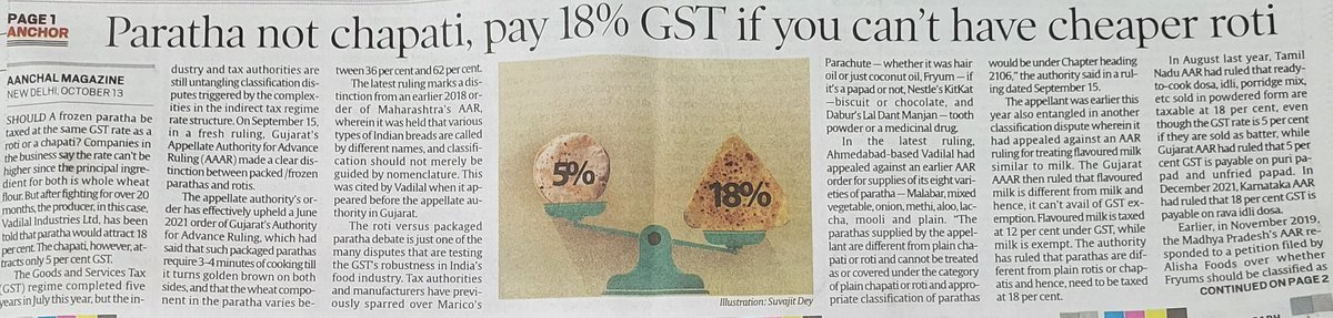 gurinipspb's tweet photo. North #Indians and #Punjabis in particular were always aware that #Prantha is not #Chappati. Both have different shelf life. Guests were always asked 'you want Parantha or Roti(Chapati).One can't change it just for saving #taxes that also if packed. Distinction proved #legally. https://t.co/FQi1LaUFNQ